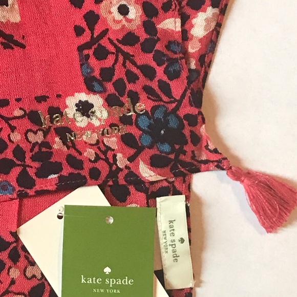 Kate Spade Ditsy Vine Oblong Scarf Azalea Pink - Picture 10 of 12